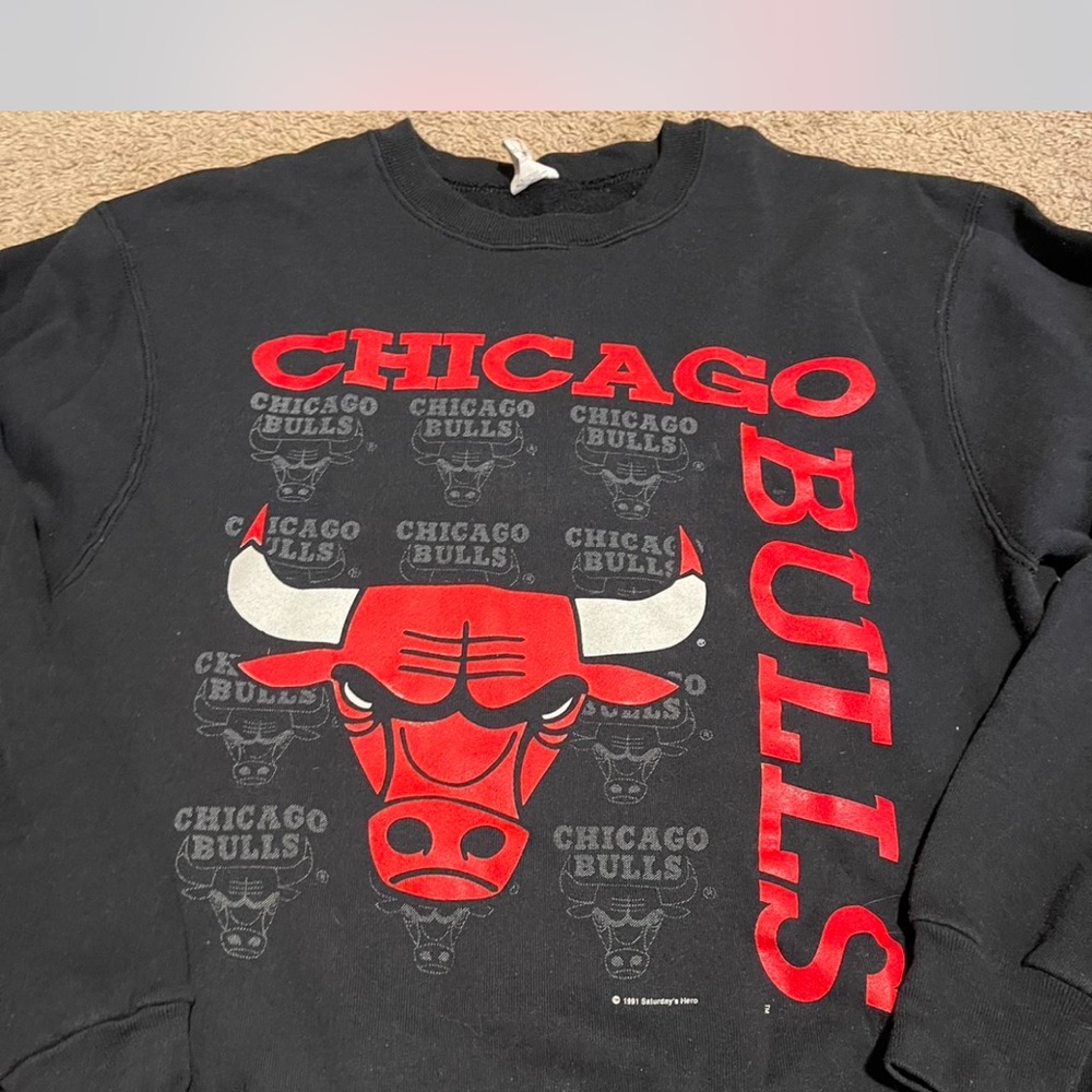 Fruit of the Loom Black and Red Crewneck Sweater